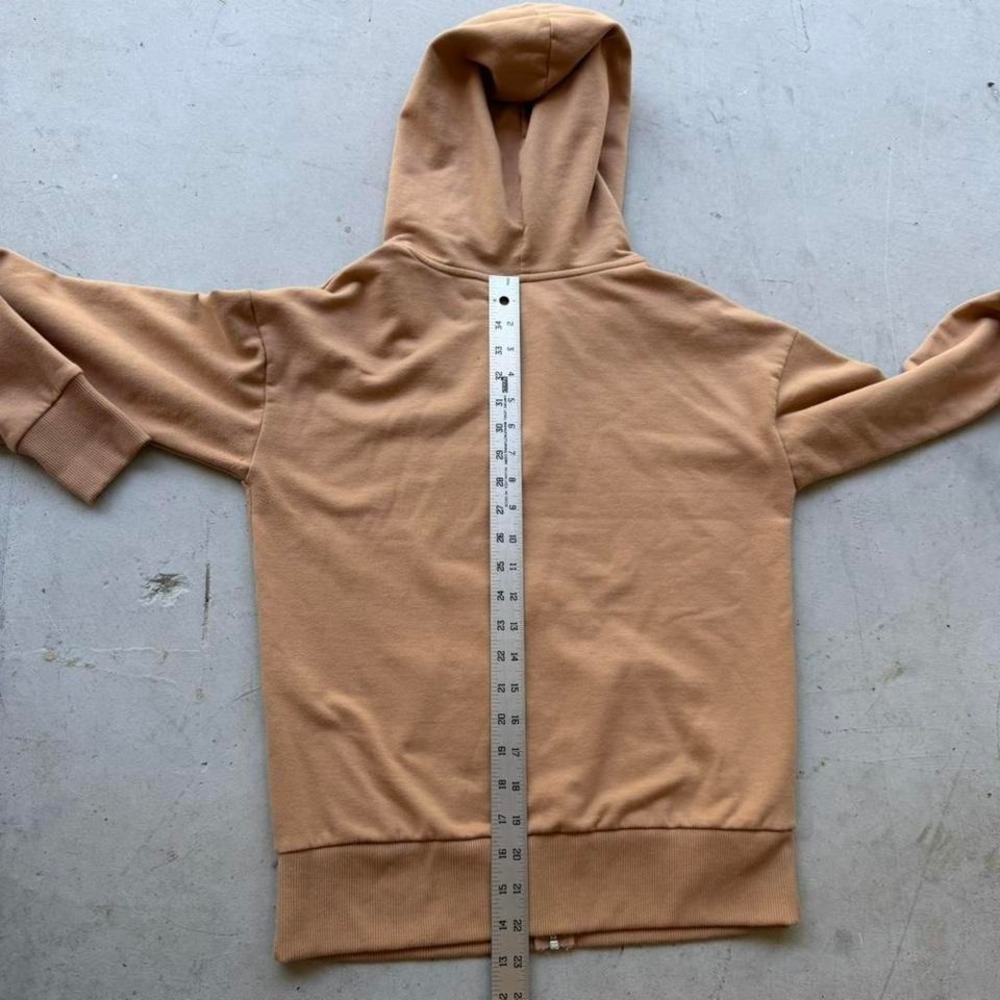 Time and Tru Women's Tan Full Zip Hoodie Fleece Lined Minimalist XS - Picture 5 of 5
